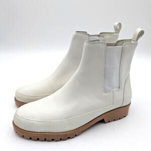 Rebecca Allen The All Weather Chelsea Ankle Boots Women's Cream Sz US9.5 EU40